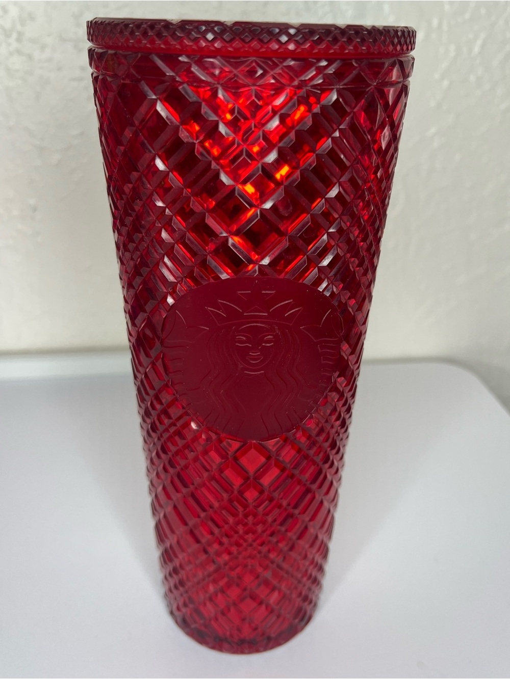 Starbucks 2021 Winter Holiday Red Jeweled 24 oz Cold Cup Tumbler w/ Lid